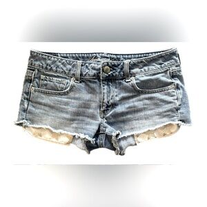 American Eagle Outfitters EUC Light Blue Extra Short Denim Shorts Size 6